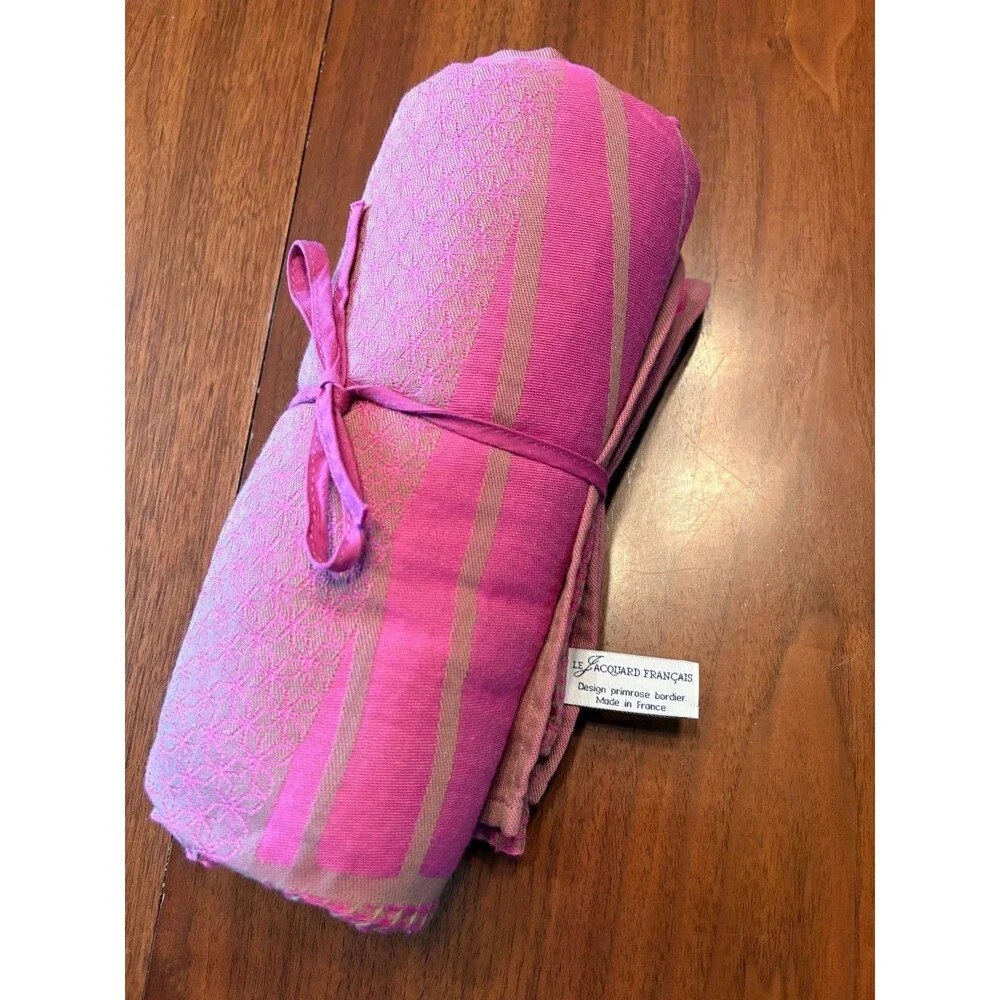 Le Jacquard Francais Beach Towel Amazonie Cotton waffle pink 39 x 79
